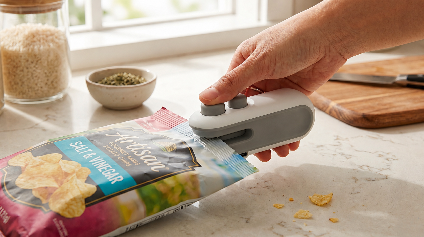Mini Sellador Térmico de Alimentos